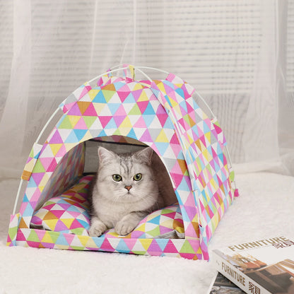 Pet Tent Bed Cats House Supplies Products Accessories Warm Cushions Furniture Sofa Basket Beds Winter Clamshell Kitten Tents Cat