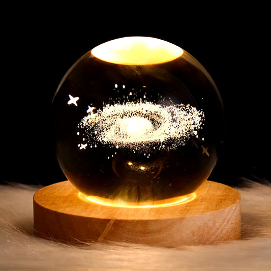 USB Night Light LED Crystal Ball Table Lamp 3D Moon Planet Galaxy Decor for Home Table Lamp Party Toys for Kids Adult Xmas Gift